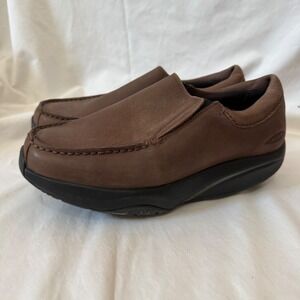 MBT 400363-99 Brown Leather Rocker Bottom Slip On Loafers Mens 5-5.5 EUR 39‎